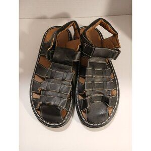 Ositos Black Leather Gladiator Sandals Size 9.5